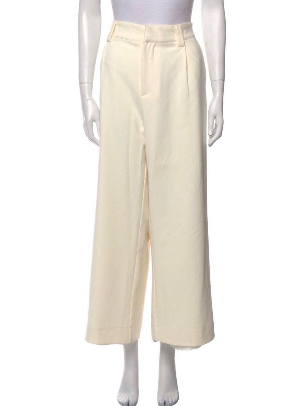 DISSH Cream Wide-Leg High-Rise Trousers